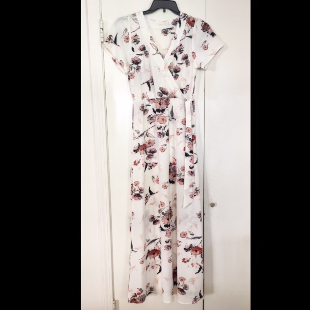 Faux-wrap Floral Maxi Dress - Size S